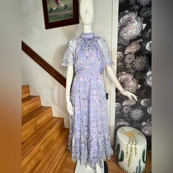 Mac Duggal Ieena 68259 - High Neck Floral Print Evening Dress/ size 4 - Picture 4 of 12